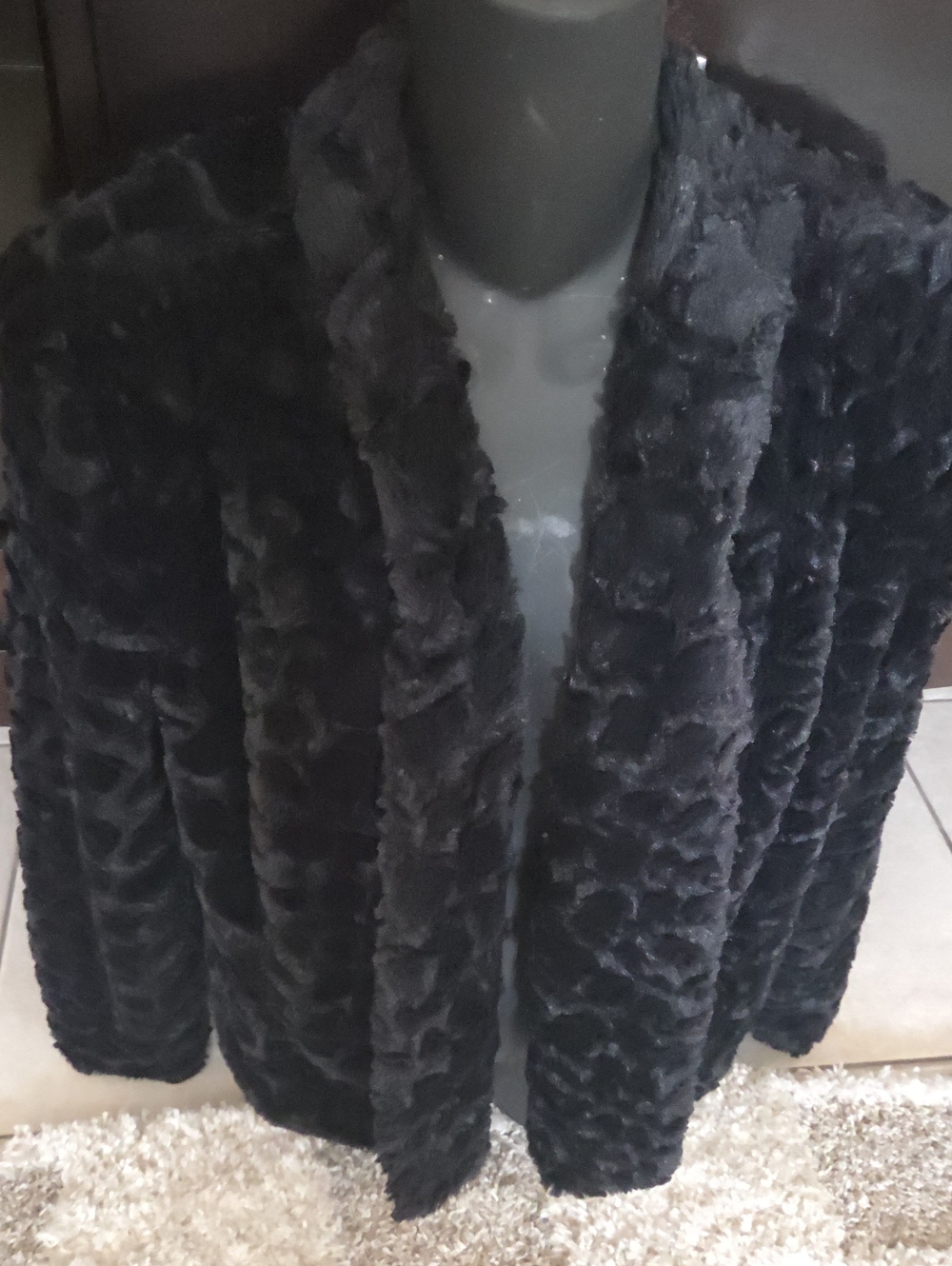 Plush Black Teddy Jacket for Women